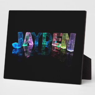 The Name Jayden in 3D Lights (Photograph) Plaque