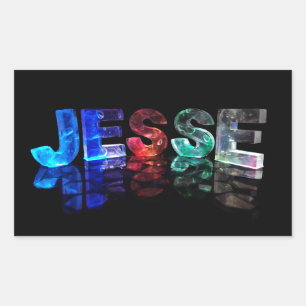 The Name Jesse in 3D Lights (Photograph) Rectangular Sticker