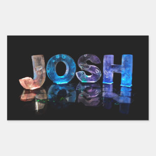 The Name Josh in 3D Lights (Photograph) Rectangular Sticker