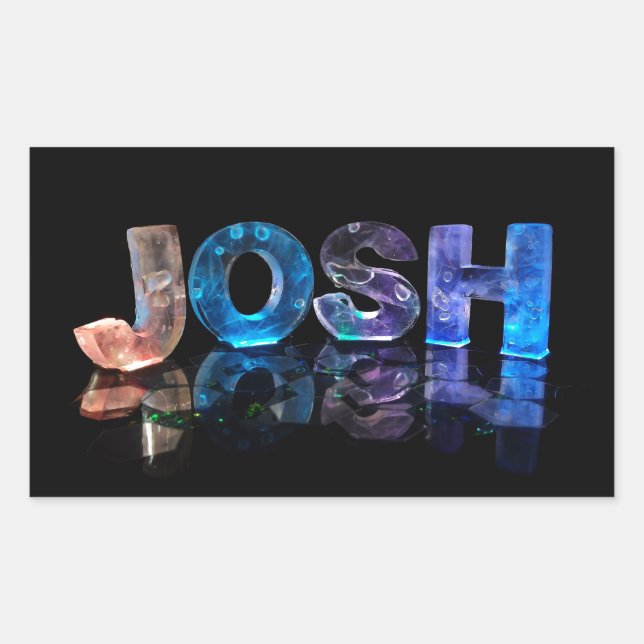The Name Josh in 3D Lights (Photograph) Rectangular Sticker (Front)