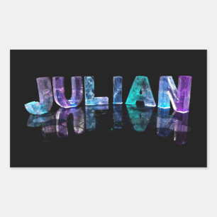 The Name Julian in 3D Lights (Photograph) Rectangular Sticker