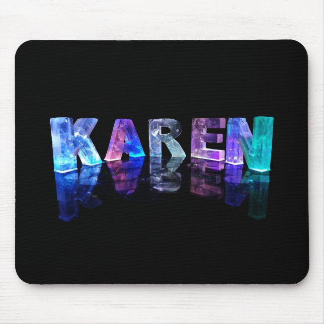 The Name Karen in 3D Lights (Photograph) Mouse Pad (Front)