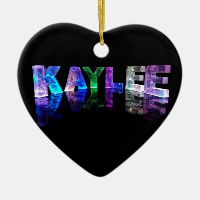The Name Kaylee in 3D Lights (Photograph) Ceramic Ornament (Front)