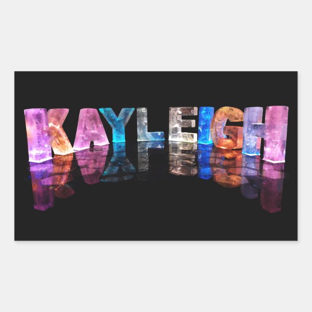 The Name Kayleigh in 3D Lights (Photograph) Rectangular Sticker (Front)