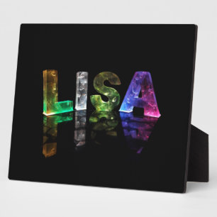 The Name Lisa in 3D Lights (Photograph) Plaque