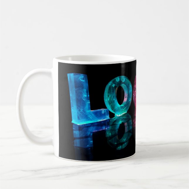 The Name Logan in 3D Lights (Photograph) Coffee Mug (Left)