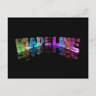 The Name Madeline in 3D Lights (Photograph) Postcard