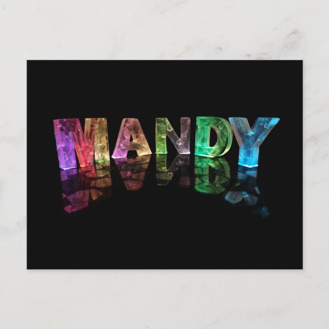 The Name Mandy in 3D Lights (Photograph) Postcard (Front)