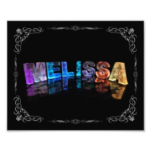 The Name Melissa in 3D Lights (Photograph) Photo Print