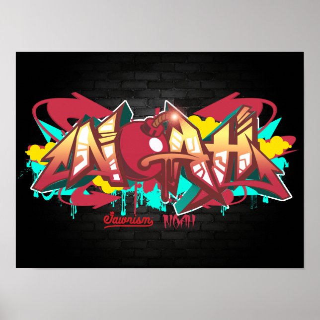 The name Noah in graffiti Poster (Front)