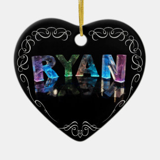 The Name Ryan in 3D Lights (Photograph) Ceramic Ornament