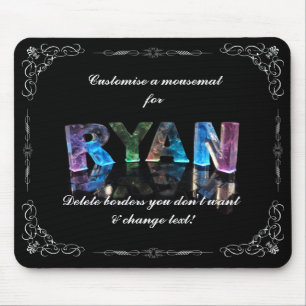 The Name Ryan in 3D Lights (Photograph) Mouse Pad
