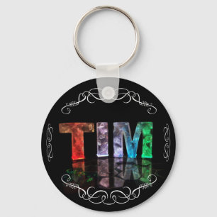 The Name Tim - Name in Lights (Photograph) Key Ring