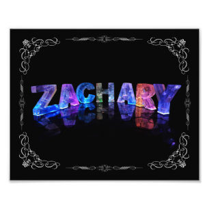 The Name Zachary - Name in Lights (Photograph) Photo Print