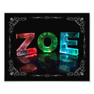 The Name Zoe -  Name in Lights (Photograph) Photo Print