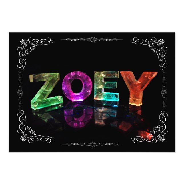 The Name Zoey -  Name in Lights (Photograph) Photo Print (Front)