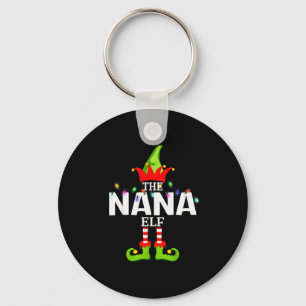 The Nana Elf Christmas Matching Pajamas  Key Ring