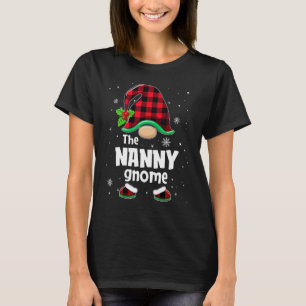 The Nanny Gnome Buffalo Plaid Christmas Matching F T-Shirt