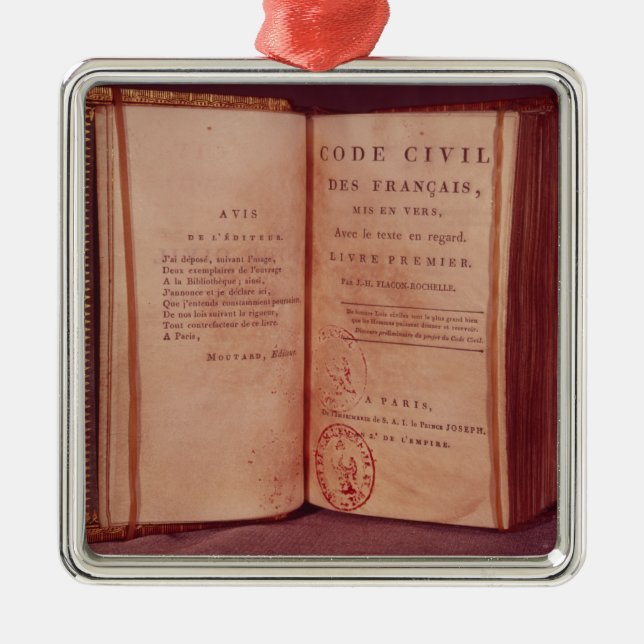The Napoleonic Code Metal Ornament (Front)
