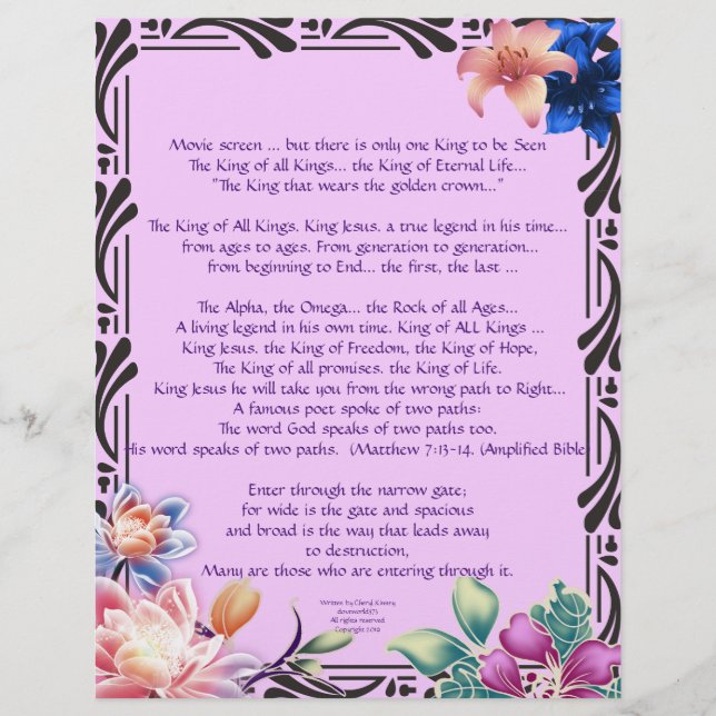 The Narrow Road Writings Personalised Paper (Front)