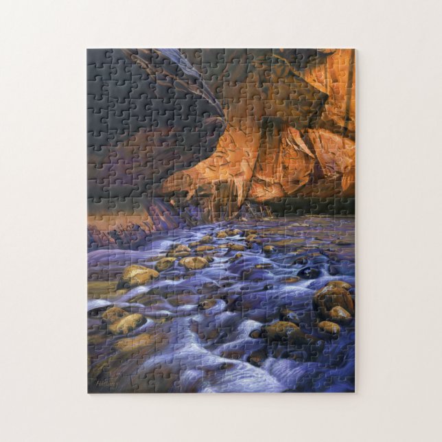 The Narrows Canyon Stream Acrylic Painting Jigsaw Puzzle (Vertical)