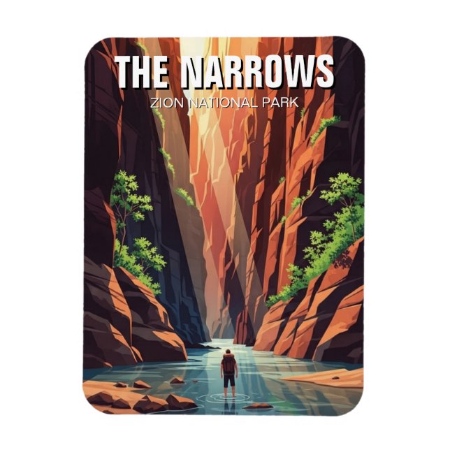 The Narrows in Zion National Park Utah Magnet (Vertical)