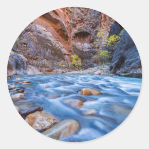 The Narrows Of The Virgin River In Autumn 3 Classic Round Sticker