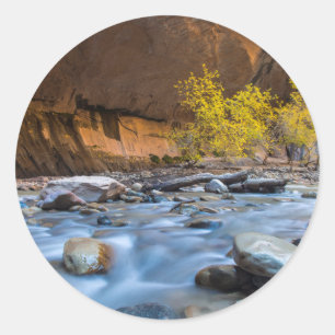 The Narrows Of The Virgin River In Autumn Classic Round Sticker