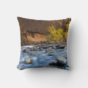The Narrows Of The Virgin River In Autumn Cushion