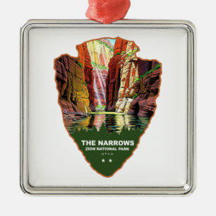 The Narrows Zion National Park Arrowhead Metal Ornament
