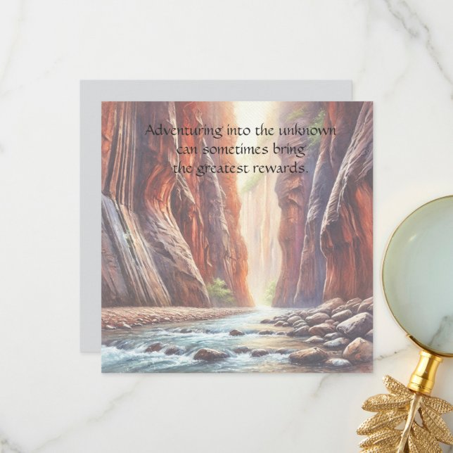 The Narrows / Zion National Park & Quote Thank You Card (Front/Back In Situ)