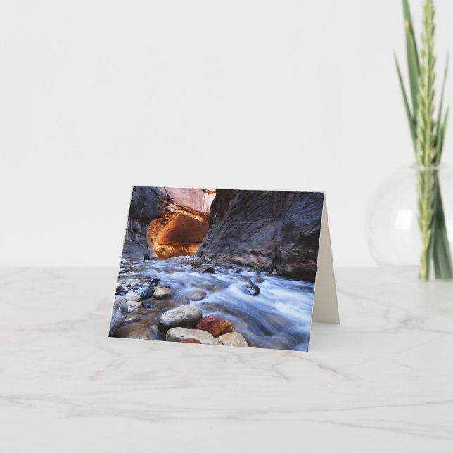 The Narrows, Zion National Park Utah, Blank Inside Thank You Card (Front)