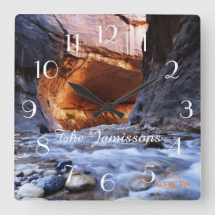 The Narrows Zion National Park Utah, Name, Square Wall Clock