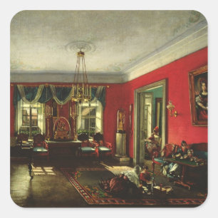 The Nashchokin family in drawing room Square Sticker