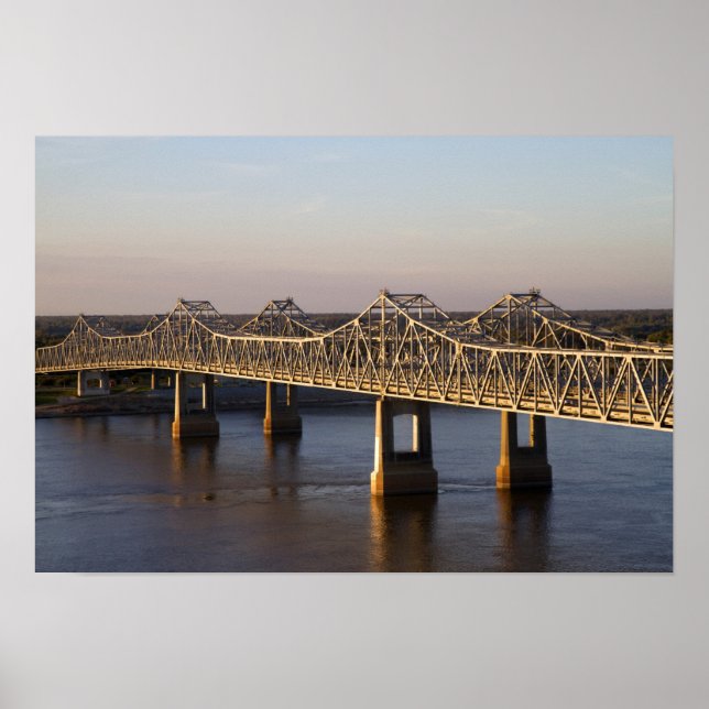 The Natchez-Vidalia Bridges spanning the Poster (Front)