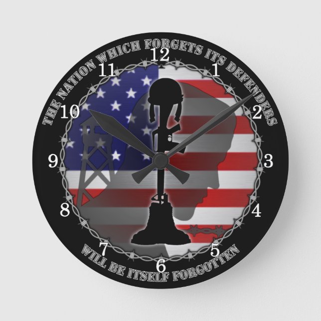 The Nation Which Forgets Its Defenders Round Clock (Front)