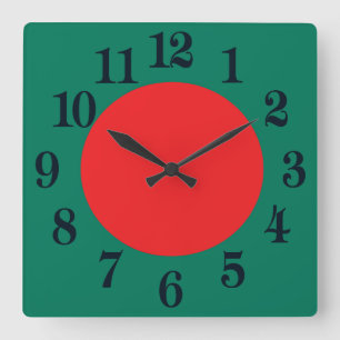 The National Flag of Bangladesh Square Wall Clock