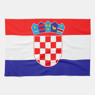 The National flag of Croatia Zastava Hrvatske Tea Towel