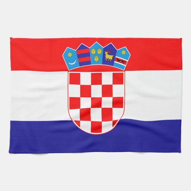 The National flag of Croatia Zastava Hrvatske Tea Towel (Horizontal)