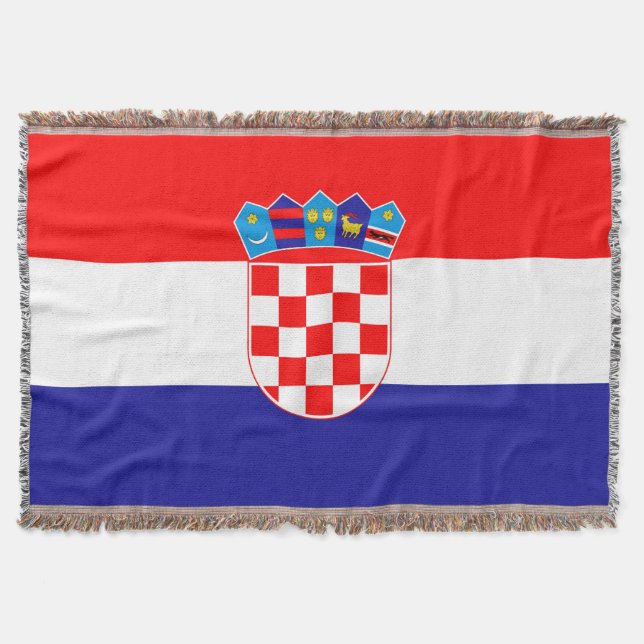 The National flag of Croatia Zastava Hrvatske Throw Blanket (Front)