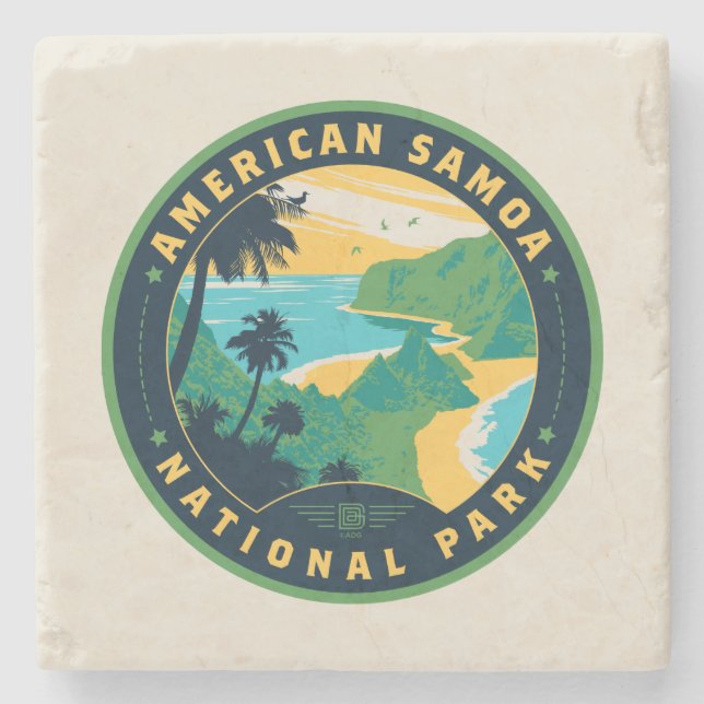 The National Park of American Samoa Stone Coaster (Front)
