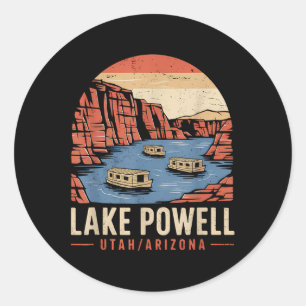 The National Parks Corner Shop Vintage Lake Powell Classic Round Sticker