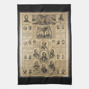 The National Political Chart (1869) Tea Towel