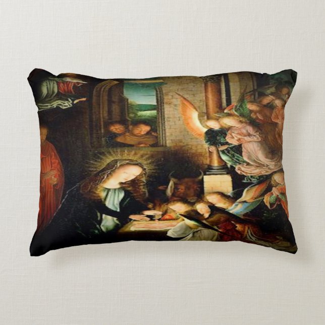 The Nativity 1495 Decorative Cushion (Front)