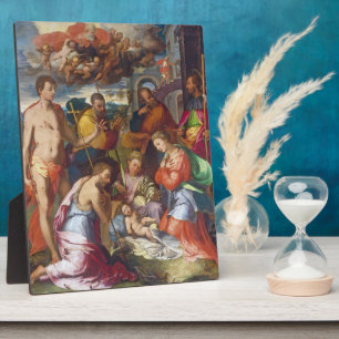 The Nativity, 1534 (oil on panel) Plaque