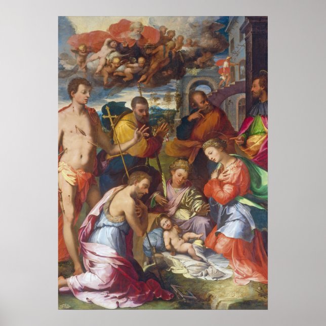 The Nativity, 1534 (oil on panel) Poster (Front)