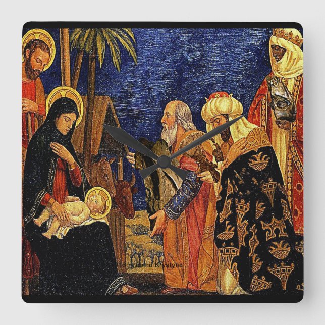 THE NATIVITY #5 SQUARE WALL CLOCK (Front)