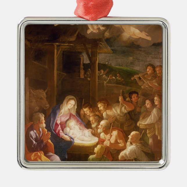 The Nativity at Night, 1640 Metal Ornament (Front)
