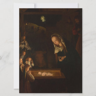 The Nativity at Night (Birth of Jesus, Christmas) Card