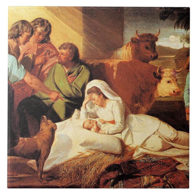 The Nativity by John Singleton Copley Ceramic Tile (Front)